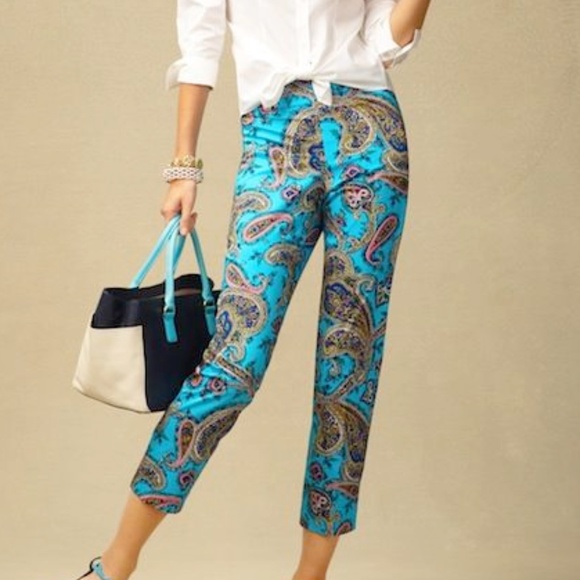 Talbots Pants - Talbots's Paisley Cropped Pants. NWT